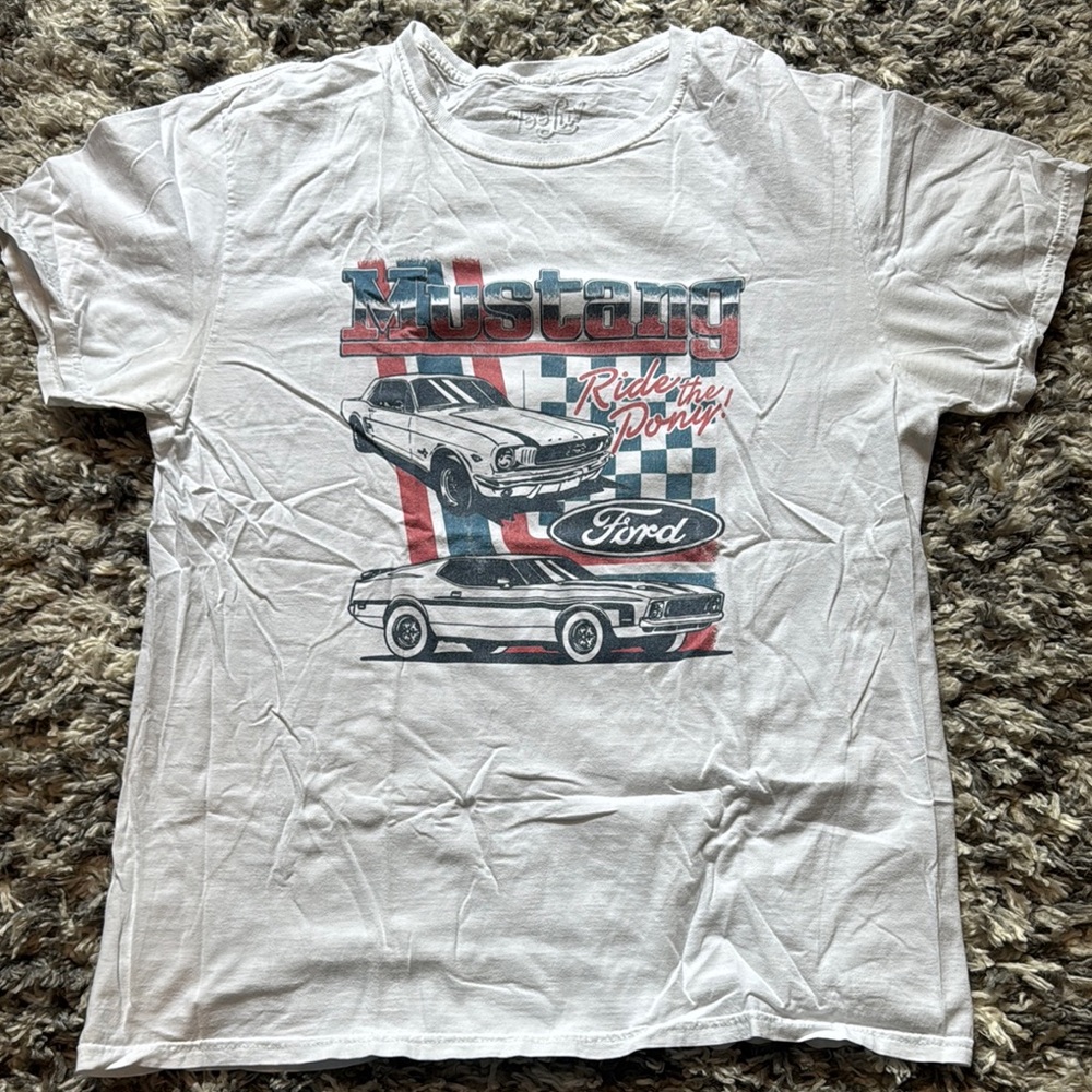 Ford Mustang White Graphic Tee
